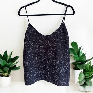 BCBG GENERATION Polka Dot Spaghetti Strap Top MEDIUM NWOT